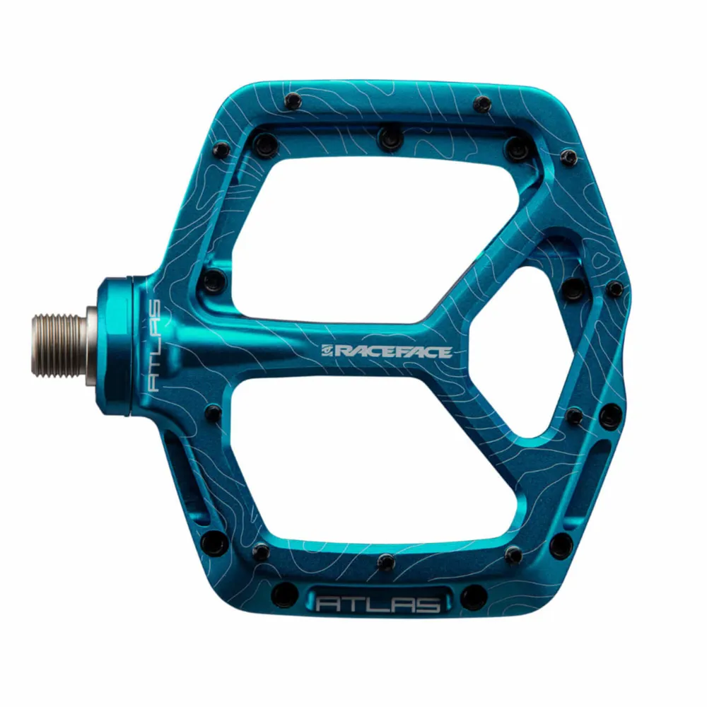 uPRISE Bikes Race Face Atlas Flat MTB Pedals - Turquoise | Price match, 365 day return s, 18-Month Warranty, Finance Available & Free UK Delivery
