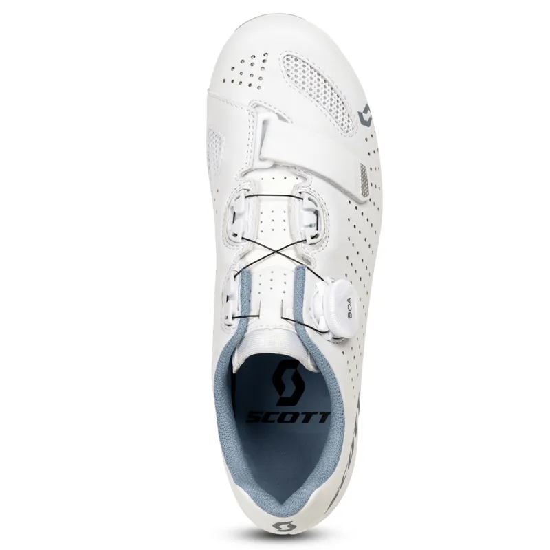 Scott Comp BOA  Women's Road Shoes - Matt White/Light Blue-4