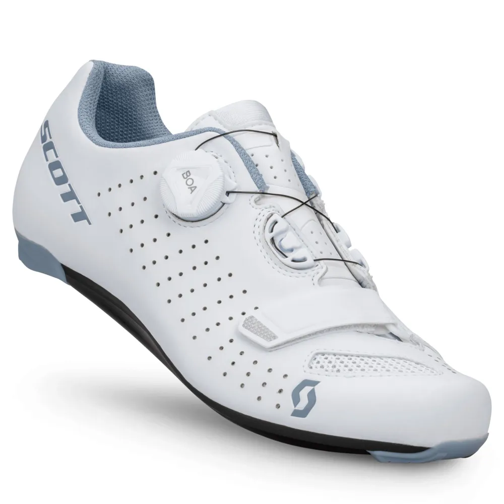 uPRISE Bikes Scott Comp BOA Women's Road Shoes - Matt White/Light Blue | Price match, 365 day return s, 18-Month Warranty, Finance Available & Free UK Delivery