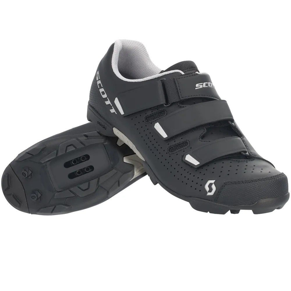 uPRISE Bikes Scott Comp RS MTB Shoes - Matt Black/Silver | Price match, 365 day return s, 18-Month Warranty, Finance Available & Free UK Delivery