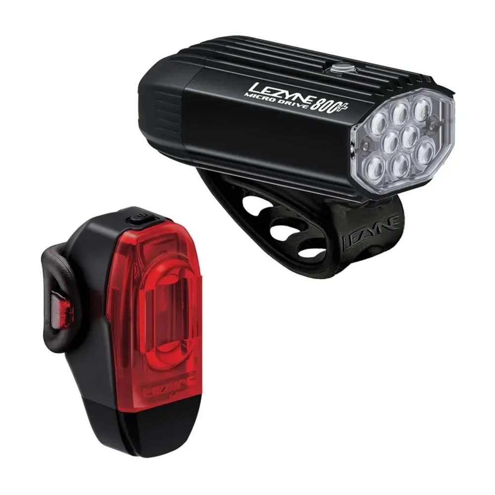 uPRISE Bikes Lezyne Micro Drive 800+ / KTV Drive+ Light Set - Black | Price match, 365 day return s, 18-Month Warranty, Finance Available & Free UK Delivery