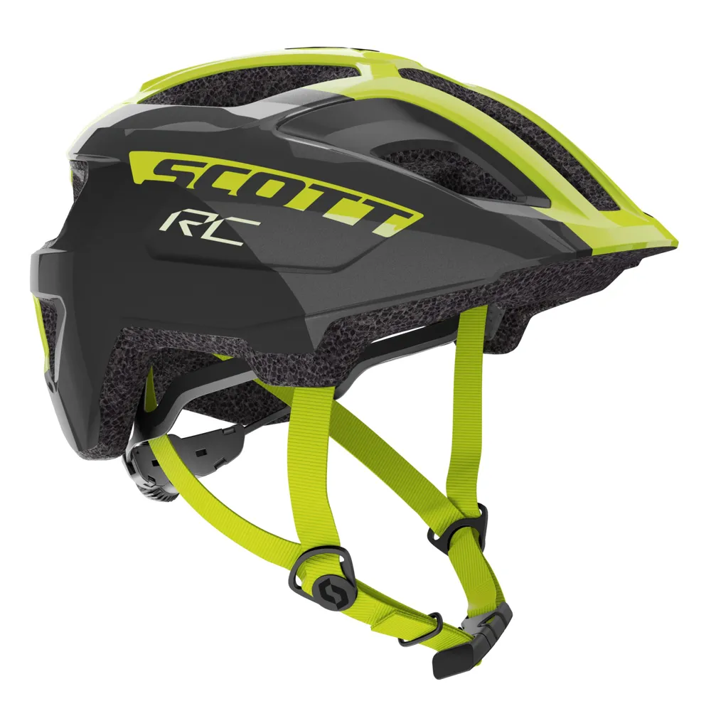 uPRISE Bikes Scott Spunto Junior CE Helmet - Black/Radium Yellow RC | Price match, 365 day return s, 18-Month Warranty, Finance Available & Free UK Delivery