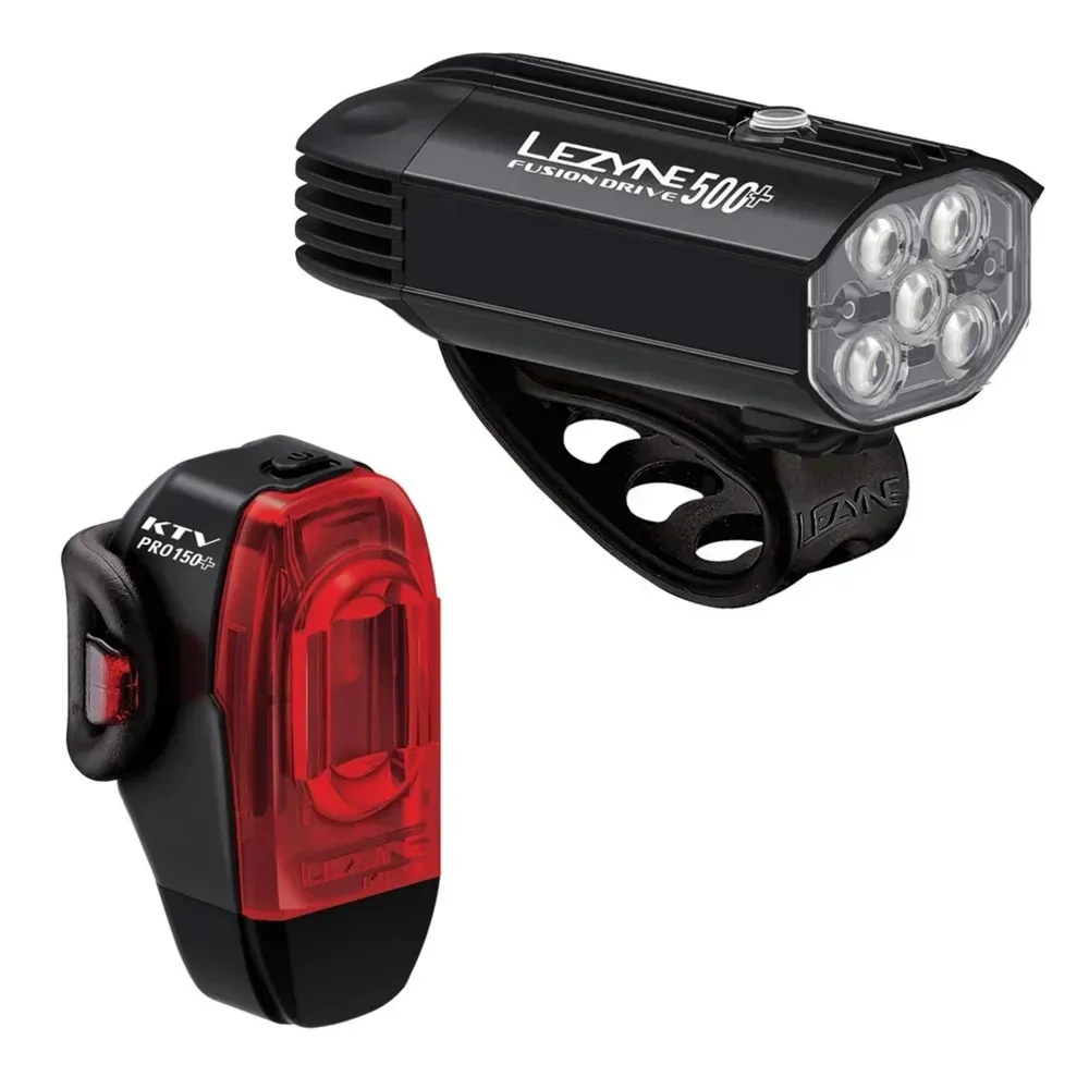 uPRISE Bikes Lezyne Fusion Drive 500+ / KTV Drive Pro+ Light Set - Black | Price match, 365 day return s, 18-Month Warranty, Finance Available & Free UK Delivery