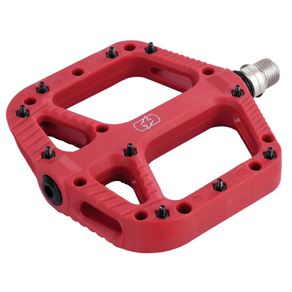 uPRISE Bikes Oxford Loam 20 Nylon Flat MTB Pedals - Red | Price match, 365 day return s, 18-Month Warranty, Finance Available & Free UK Delivery