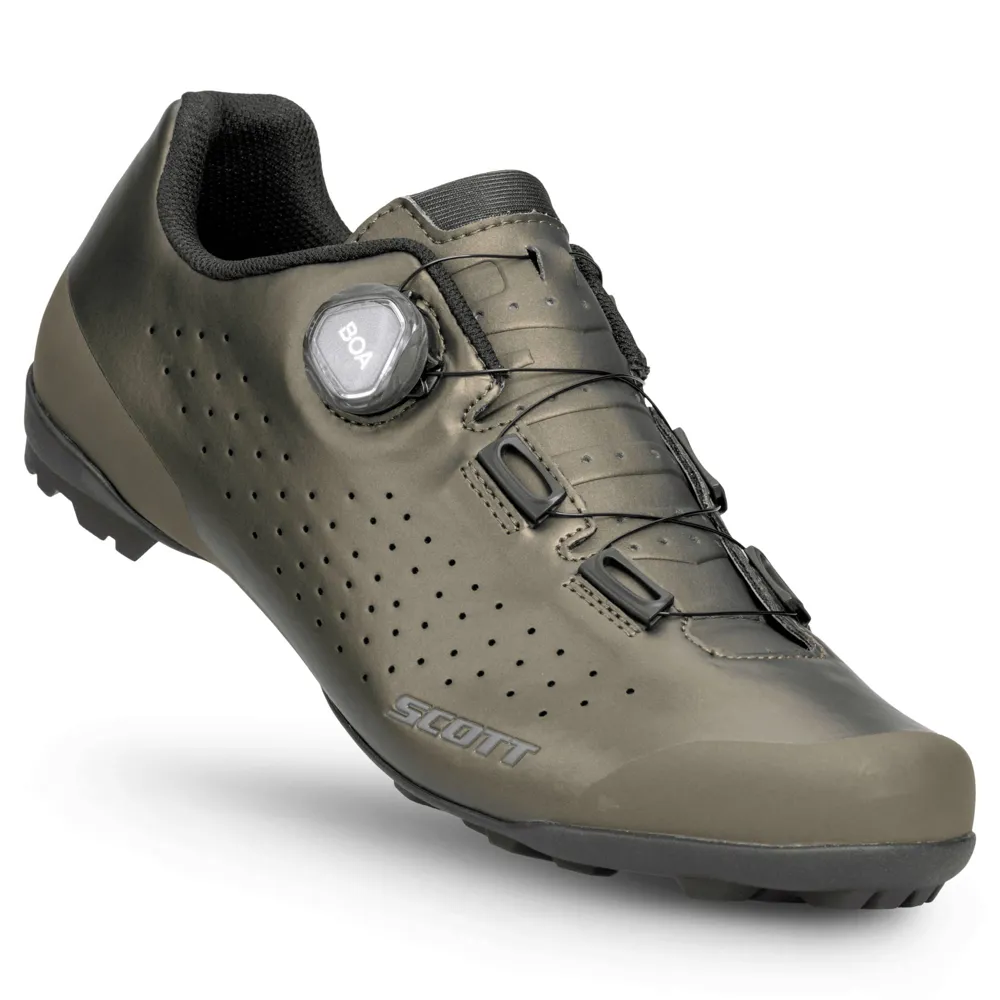 uPRISE Bikes Scott Gravel Pro Men's Gravel Road Shoes - Metallic Brown/Black | Price match, 365 day return s, 18-Month Warranty, Finance Available & Free UK Delivery
