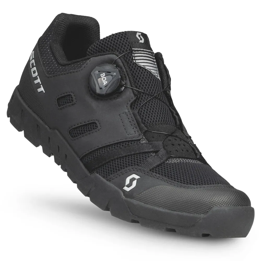 uPRISE Bikes Scott Sport Crus-R BOA Men's Flat MTB Shoes - Black/Silver | Price match, 365 day return s, 18-Month Warranty, Finance Available & Free UK Delivery