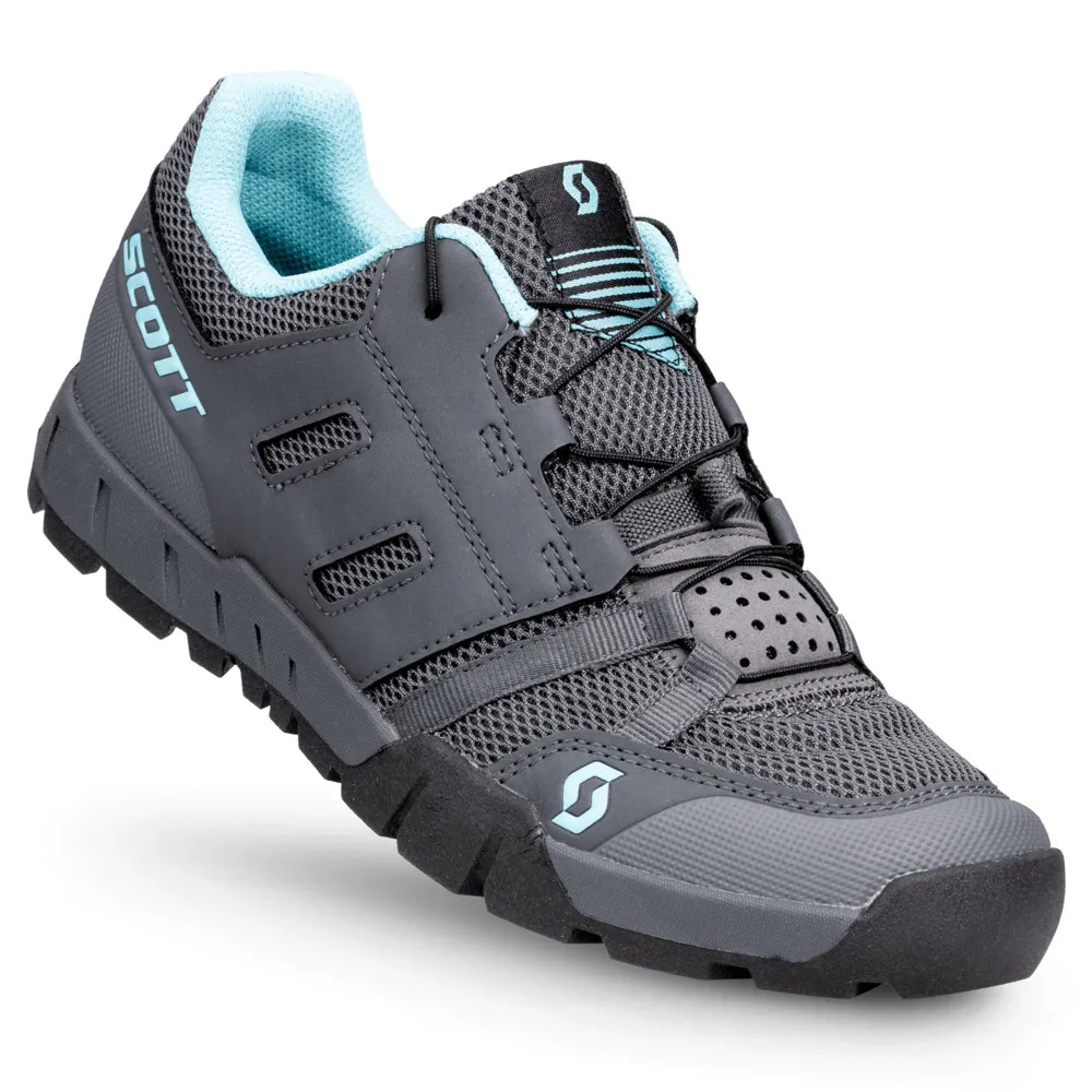 uPRISE Bikes Scott Sport Crus-R Women's Flat MTB Shoes - Dark Grey/Light Blue | Price match, 365 day return s, 18-Month Warranty, Finance Available & Free UK Delivery