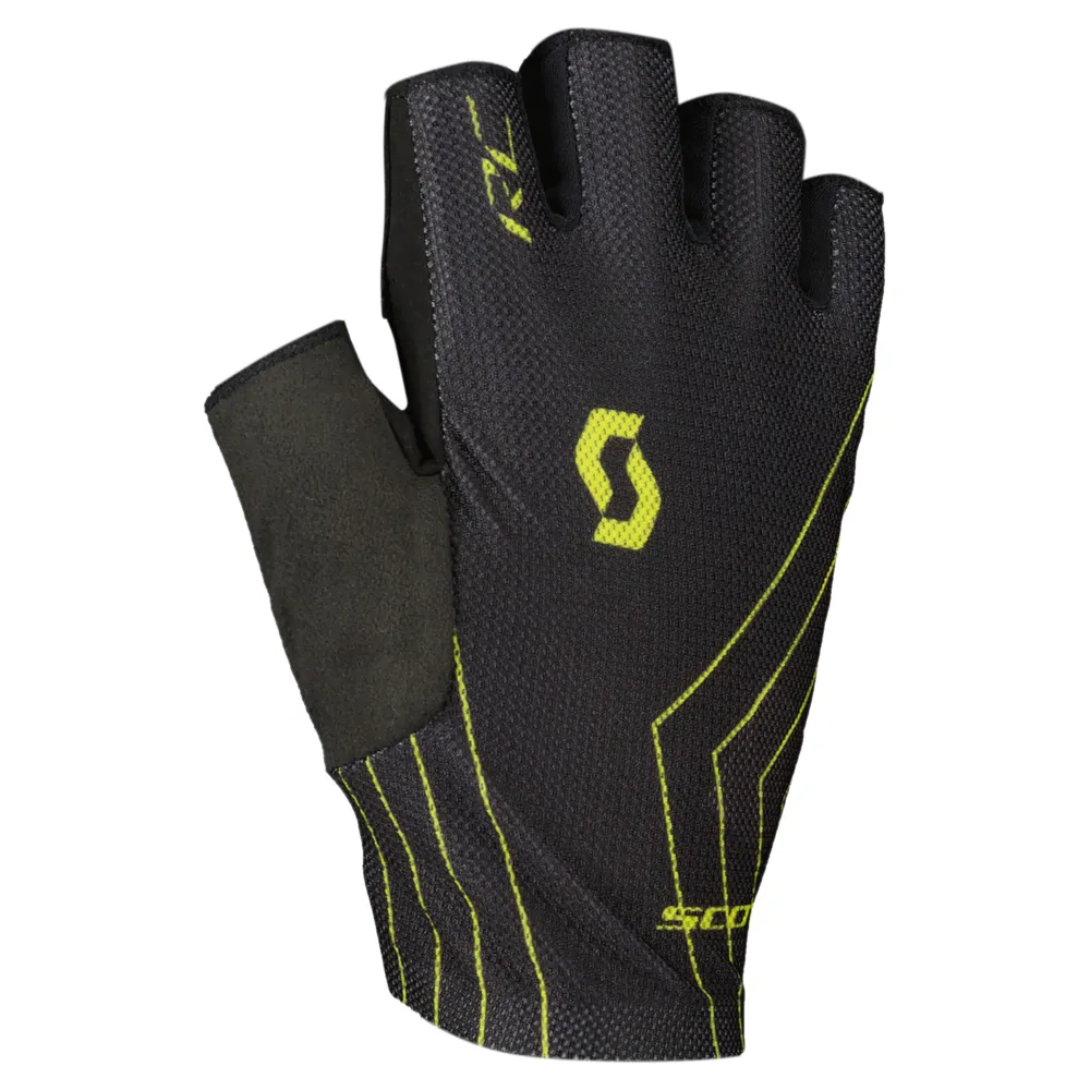 uPRISE Bikes Scott RC Team Short Finger Gloves - Black/Sulphur Yellow | Price match, 365 day return s, 18-Month Warranty, Finance Available & Free UK Delivery