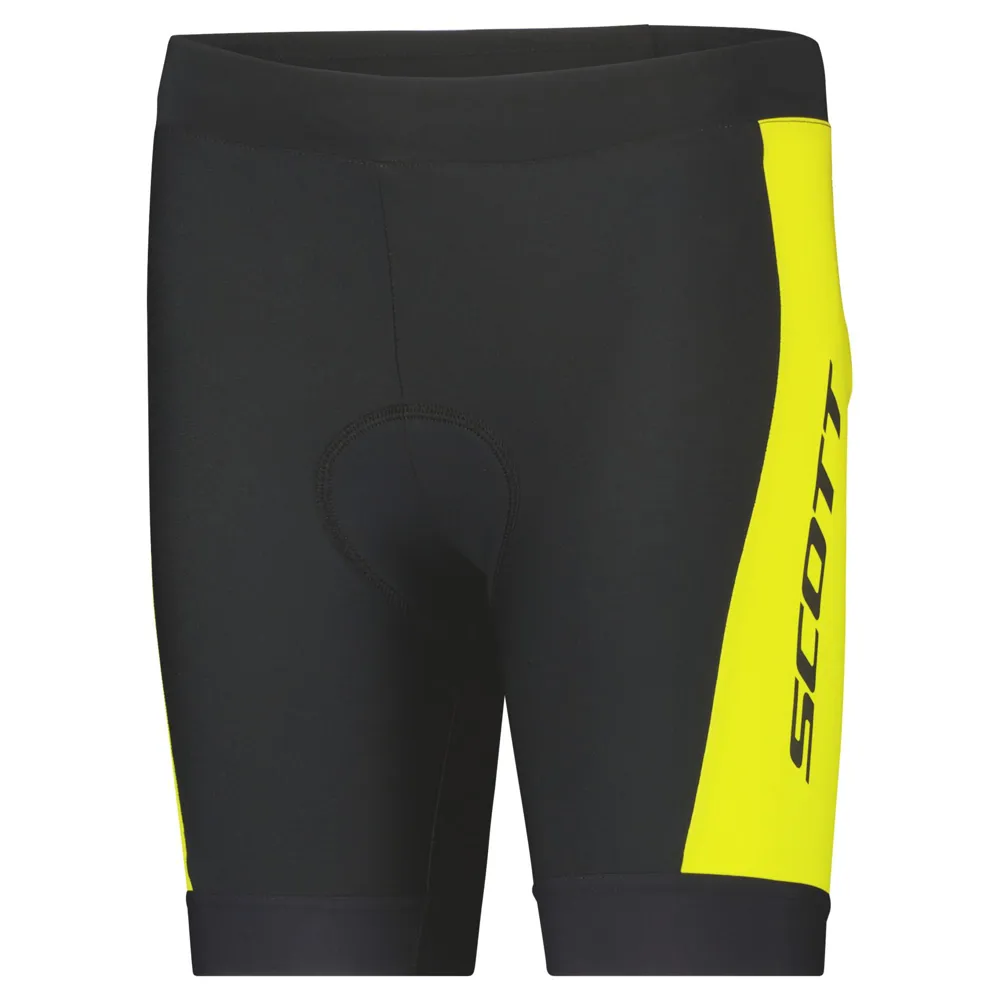 uPRISE Bikes Scott RC Pro Junior Lycra Shorts - Black/Sulphur Yellow | Price match, 365 day return s, 18-Month Warranty, Finance Available & Free UK Delivery