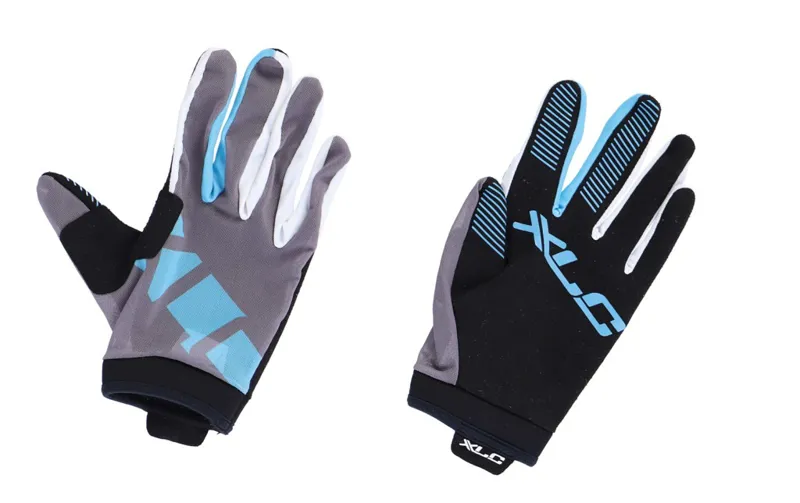 XLC CG-L14 MTB Long Finger Gloves - Grey/Black/White/Turquoise