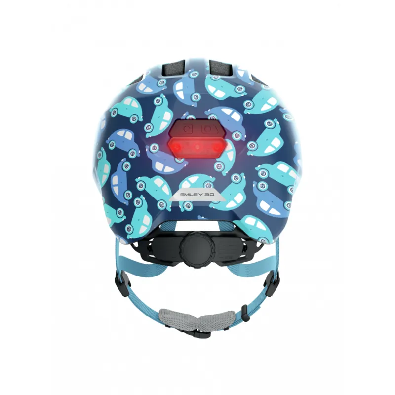 Abus Smiley 3.0 LED Kids Helmet - Blue Car-2