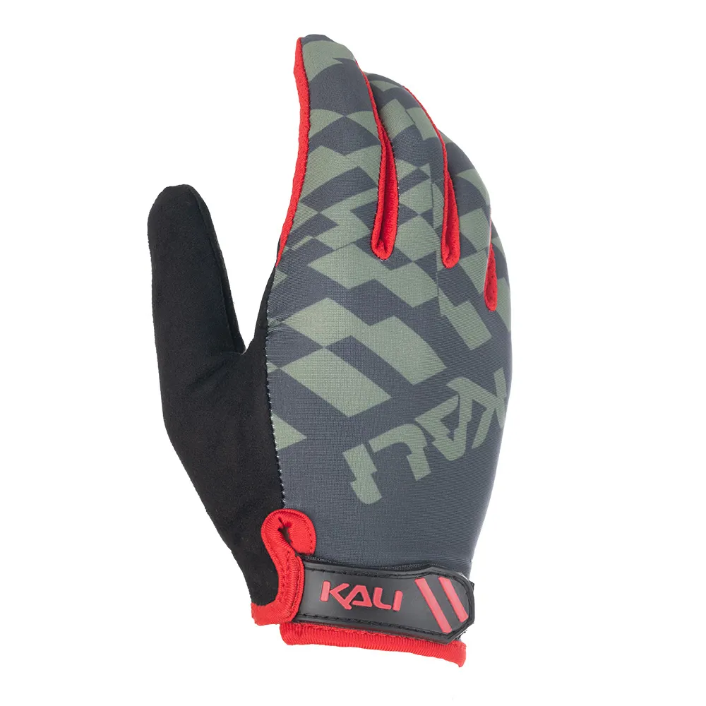 uPRISE Bikes Kali Laguna Long Finger Gloves - Glitch Moss/Red | Price match, 365 day return s, 18-Month Warranty, Finance Available & Free UK Delivery