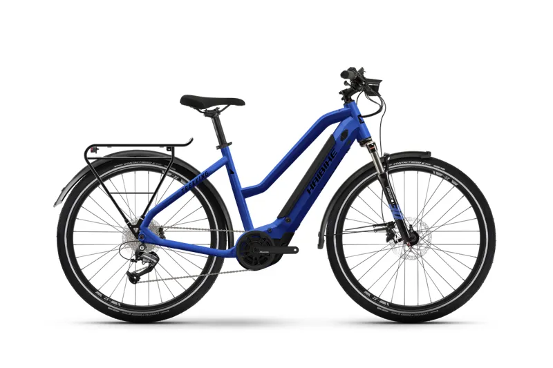 Haibike Trekking 4 Mid Unisex Electric Hybrid Bike - Blue/Black - 44cm