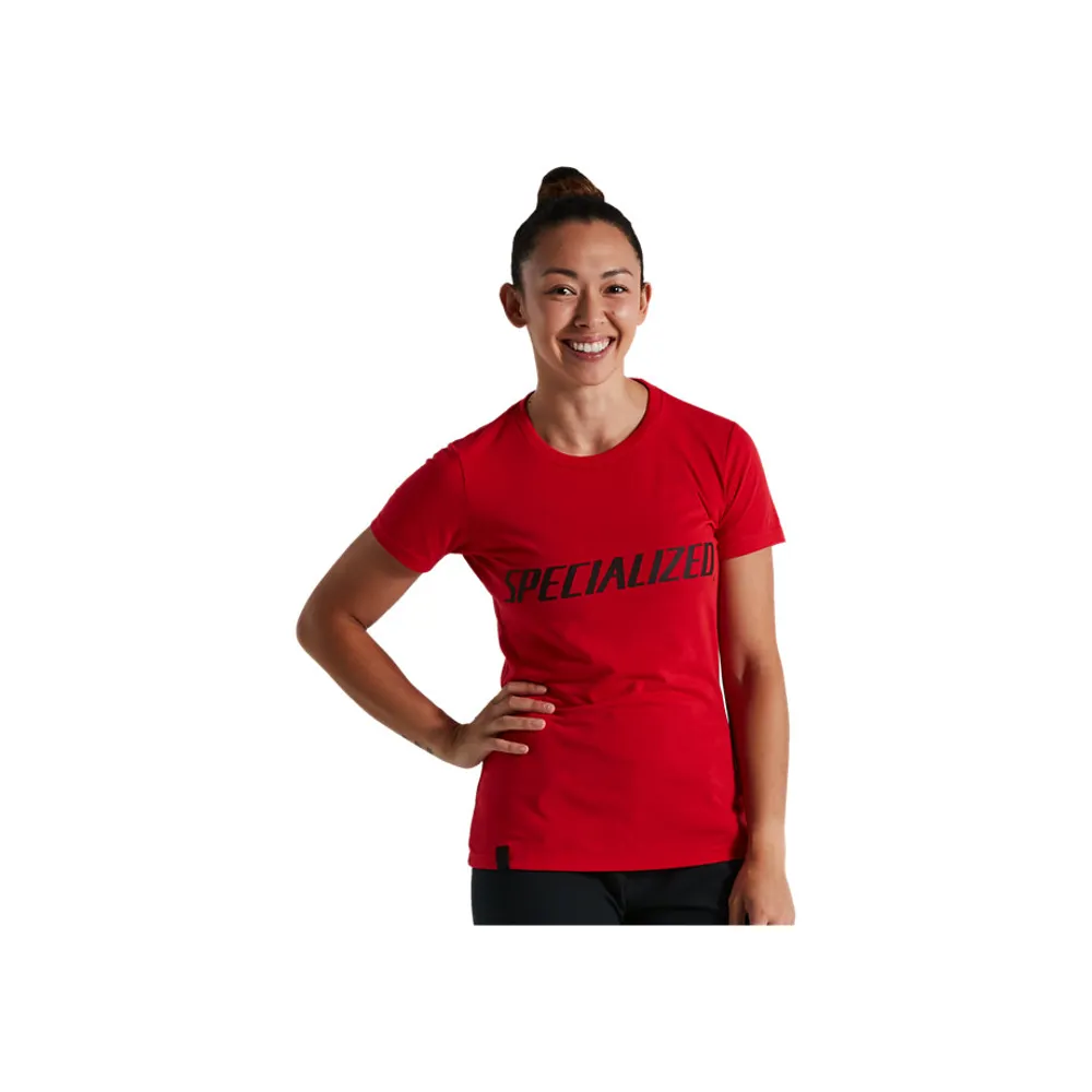uPRISE Bikes Specialized Womens Wordmark T-Shirt - Flo Red | Price match, 365 day return s, 18-Month Warranty, Finance Available & Free UK Delivery