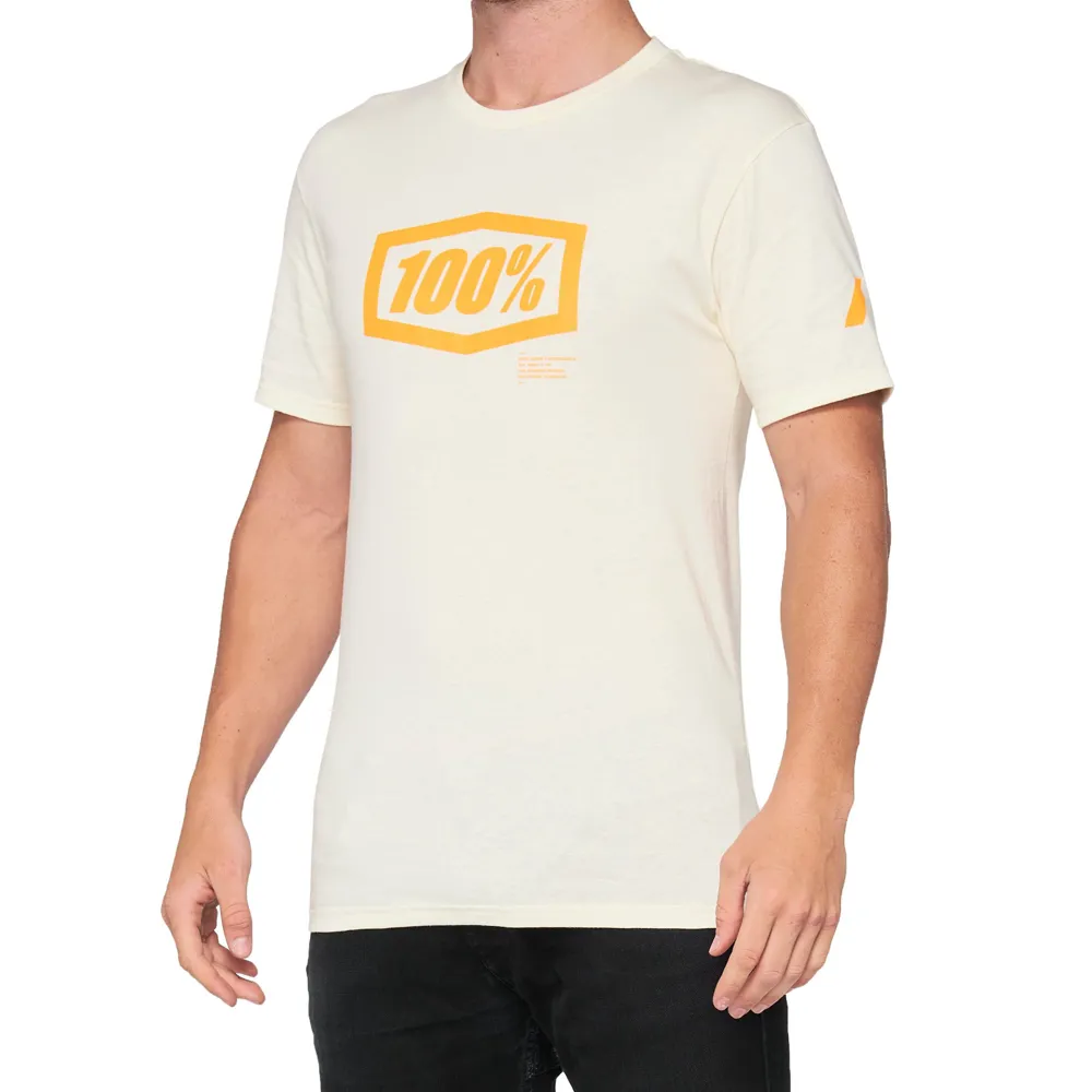 uPRISE Bikes 100 Percent Essential T-Shirt - Chalk/Orange | Price match, 365 day return s, 18-Month Warranty, Finance Available & Free UK Delivery
