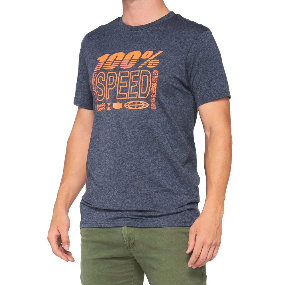 uPRISE Bikes 100 Percent Trademark T-Shirt - Navy Heather | Price match, 365 day return s, 18-Month Warranty, Finance Available & Free UK Delivery