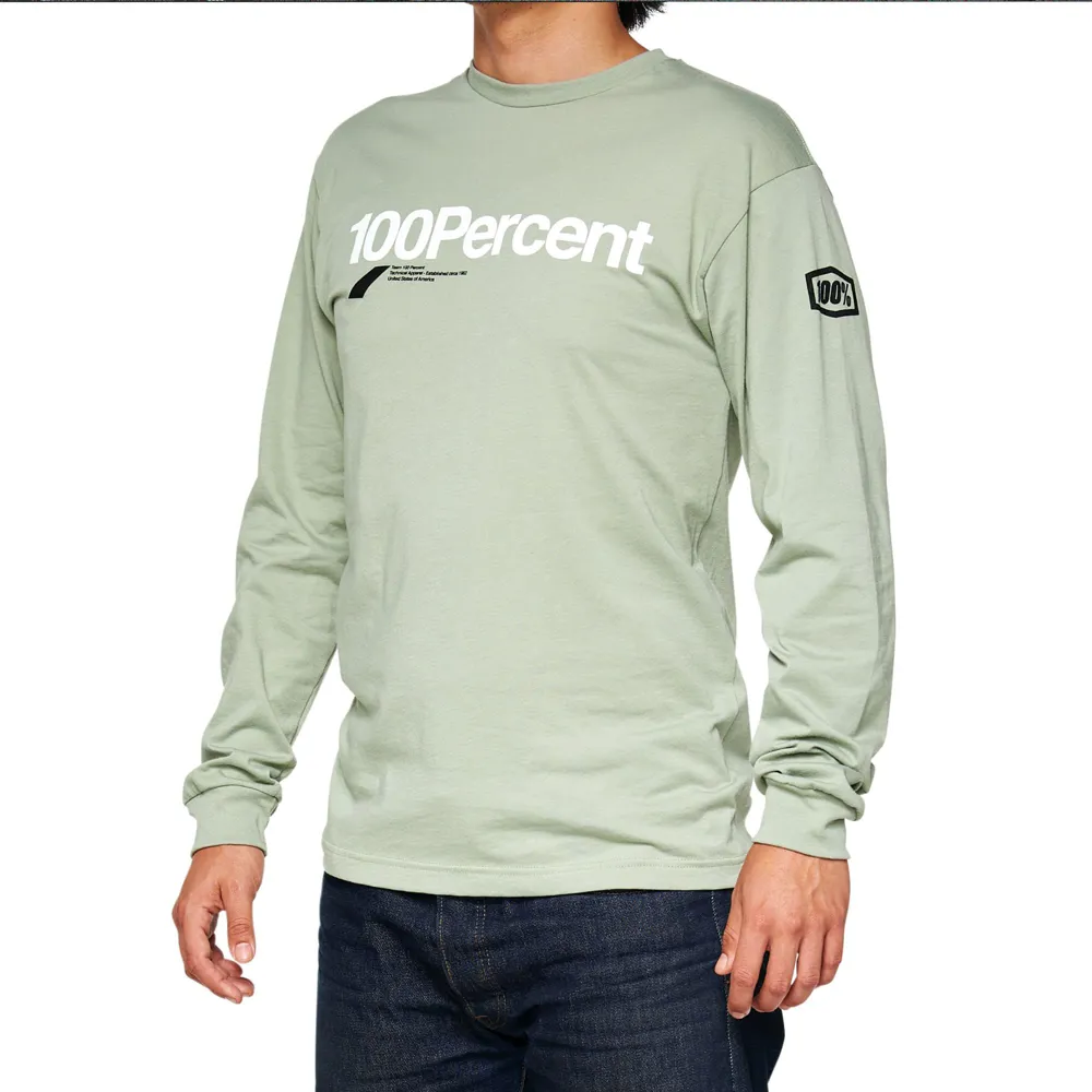 uPRISE Bikes 100 Percent Bilto Long Sleeve Men's Casual T-Shirt - Slate Green | Price match, 365 day return s, 18-Month Warranty, Finance Available & Free UK Delivery