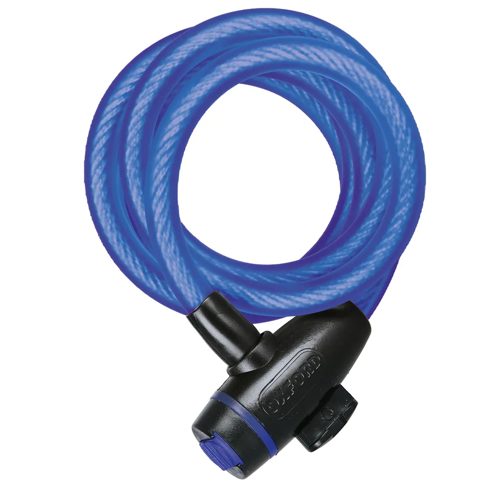 uPRISE Bikes Oxford Cable Lock - 1800mm x12mm - Blue | Price match, 365 day return s, 18-Month Warranty, Finance Available & Free UK Delivery