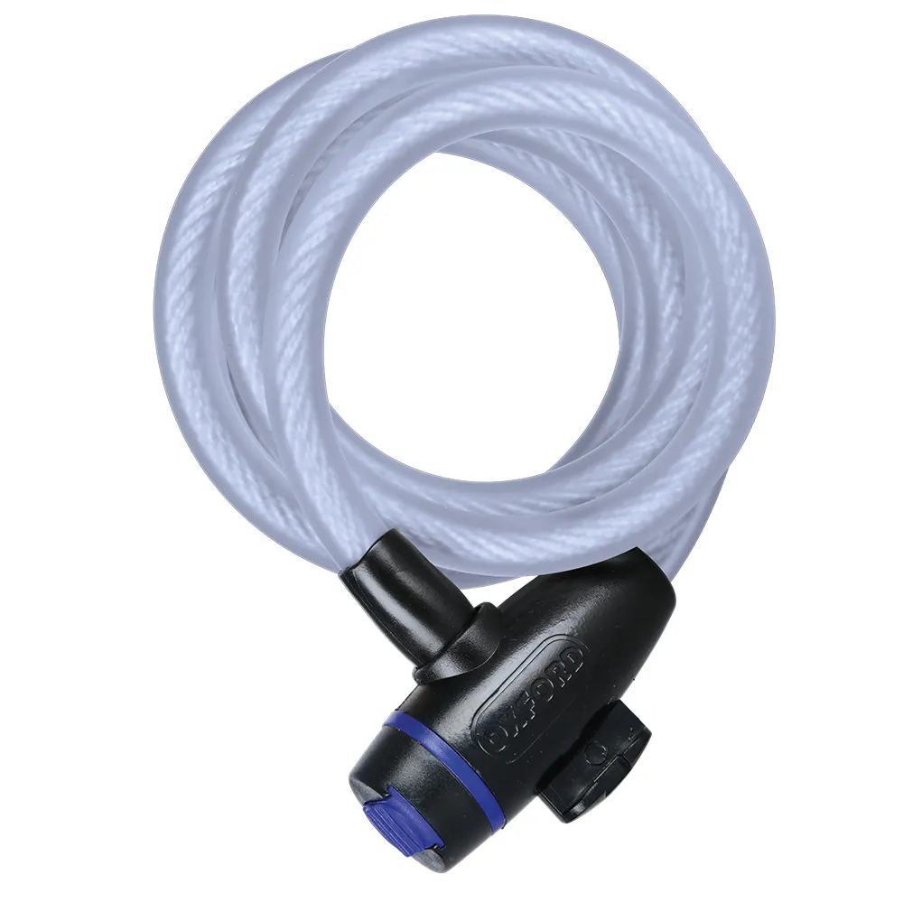 uPRISE Bikes Oxford Cable Lock - 1800mm x12mm - Clear | Price match, 365 day return s, 18-Month Warranty, Finance Available & Free UK Delivery