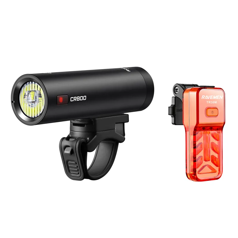 Ravemen CR800/TR30M USB Rechargeable LED Light Set - Black
