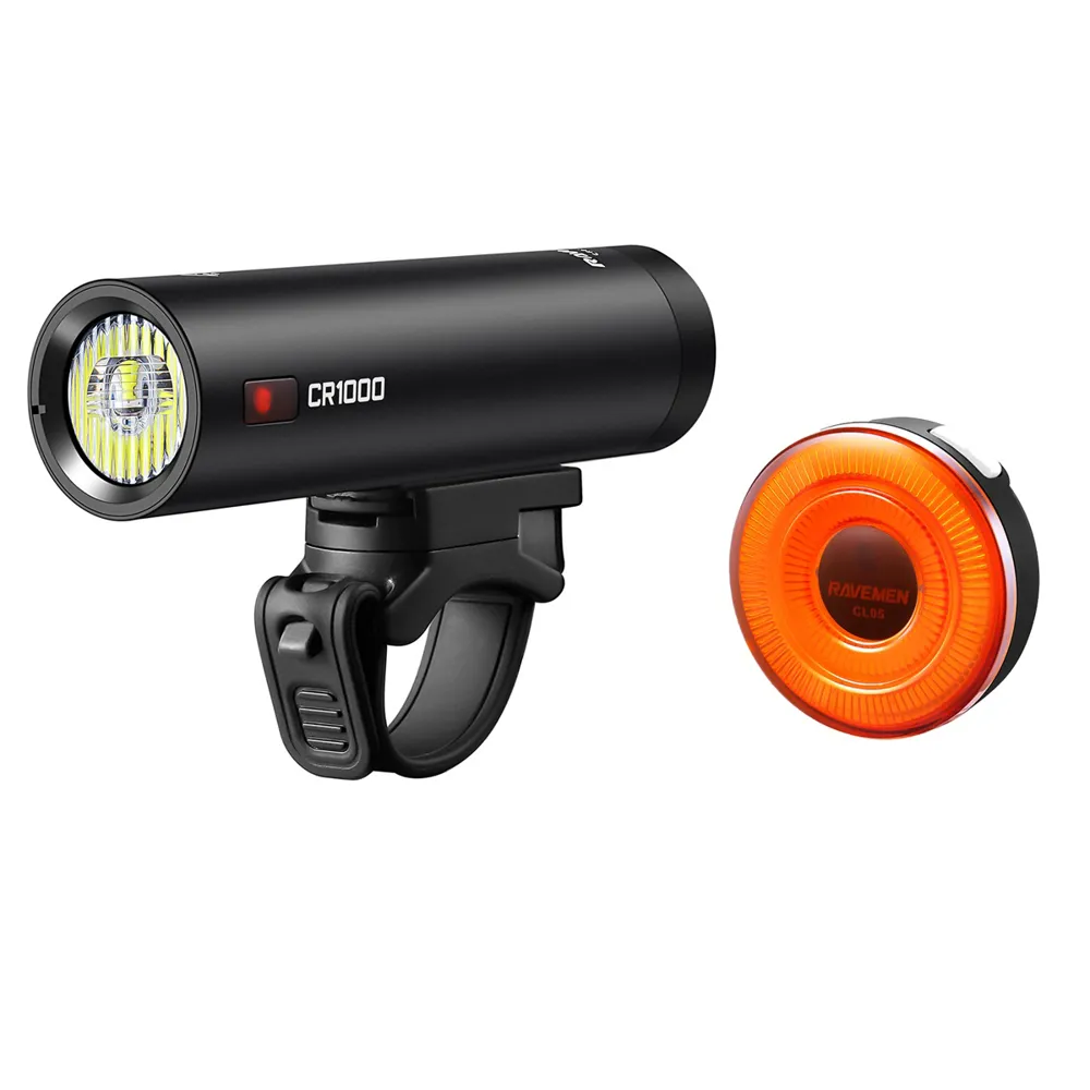 uPRISE Bikes Ravemen CR1000/CL05 USB Rechargeable LED Lightset - Black | Price match, 365 day return s, 18-Month Warranty, Finance Available & Free UK Delivery