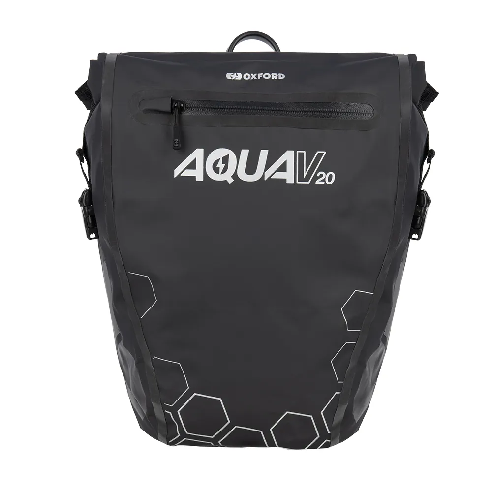 uPRISE Bikes Oxford Aqua V 20L Single QR Pannier Bag - Black | Price match, 365 day return s, 18-Month Warranty, Finance Available & Free UK Delivery