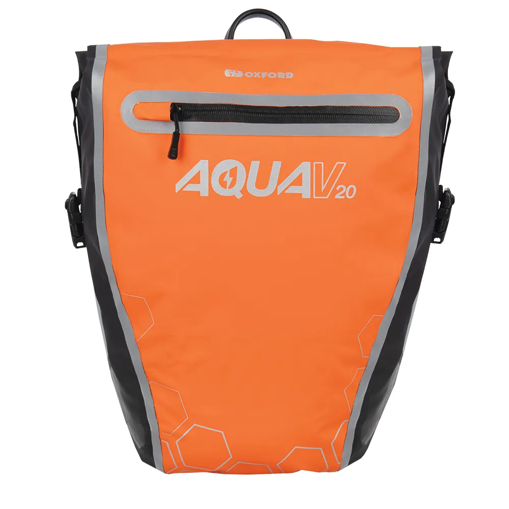 uPRISE Bikes Oxford Aqua V 20L Single QR Pannier Bag - Orange/Black | Price match, 365 day return s, 18-Month Warranty, Finance Available & Free UK Delivery