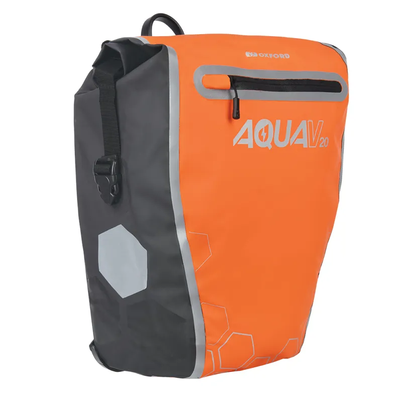 Oxford Aqua V 20L Single QR Pannier Bag - Orange/Black-1