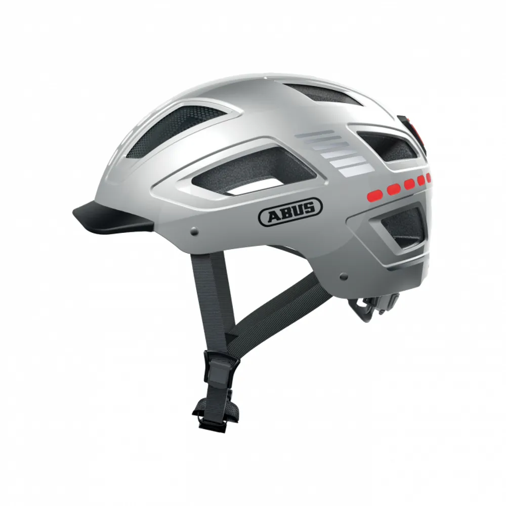uPRISE Bikes Abus Hyban 2.0 LED Urban Helmet - Silver | Price match, 365 day return s, 18-Month Warranty, Finance Available & Free UK Delivery