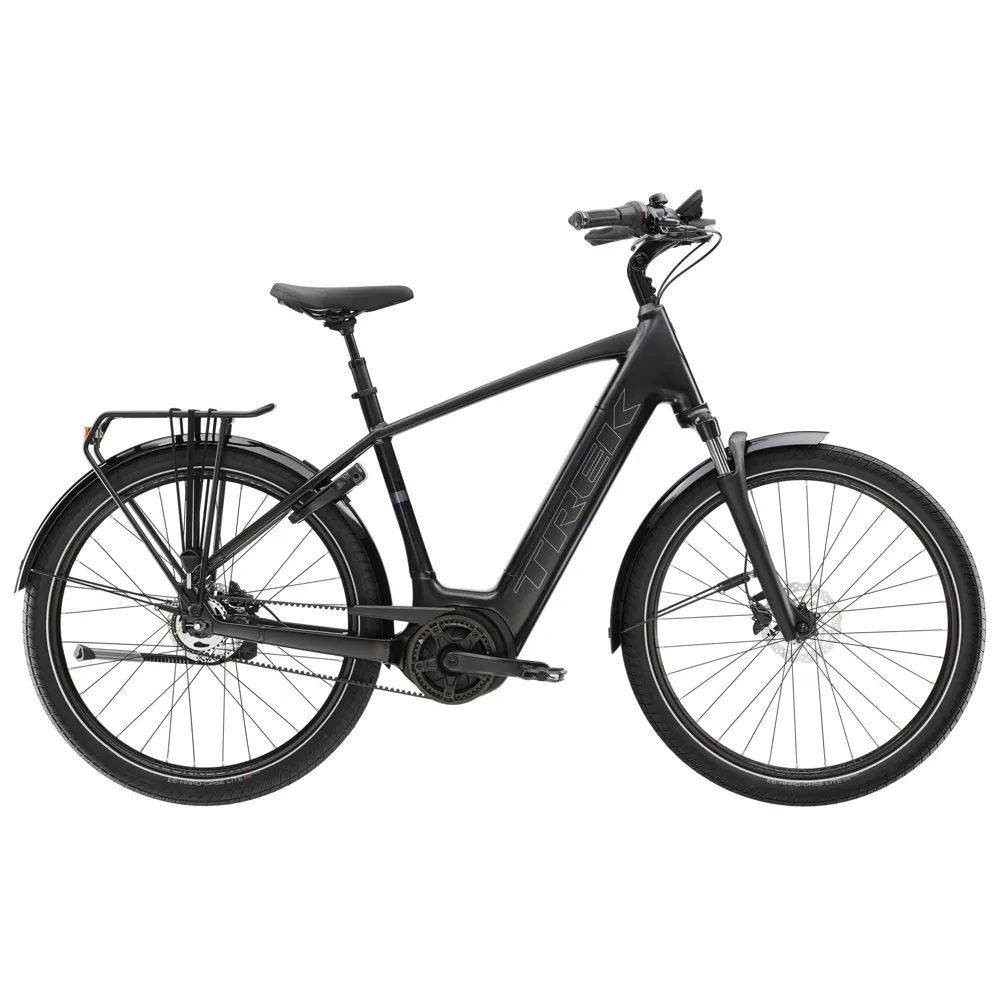uPRISE Bikes Trek District+ 4 545wh 2025 Electric Hybrid Bike - Trek Black Satin | Price match, 365 day return s, 18-Month Warranty, Finance Available & Free UK Delivery