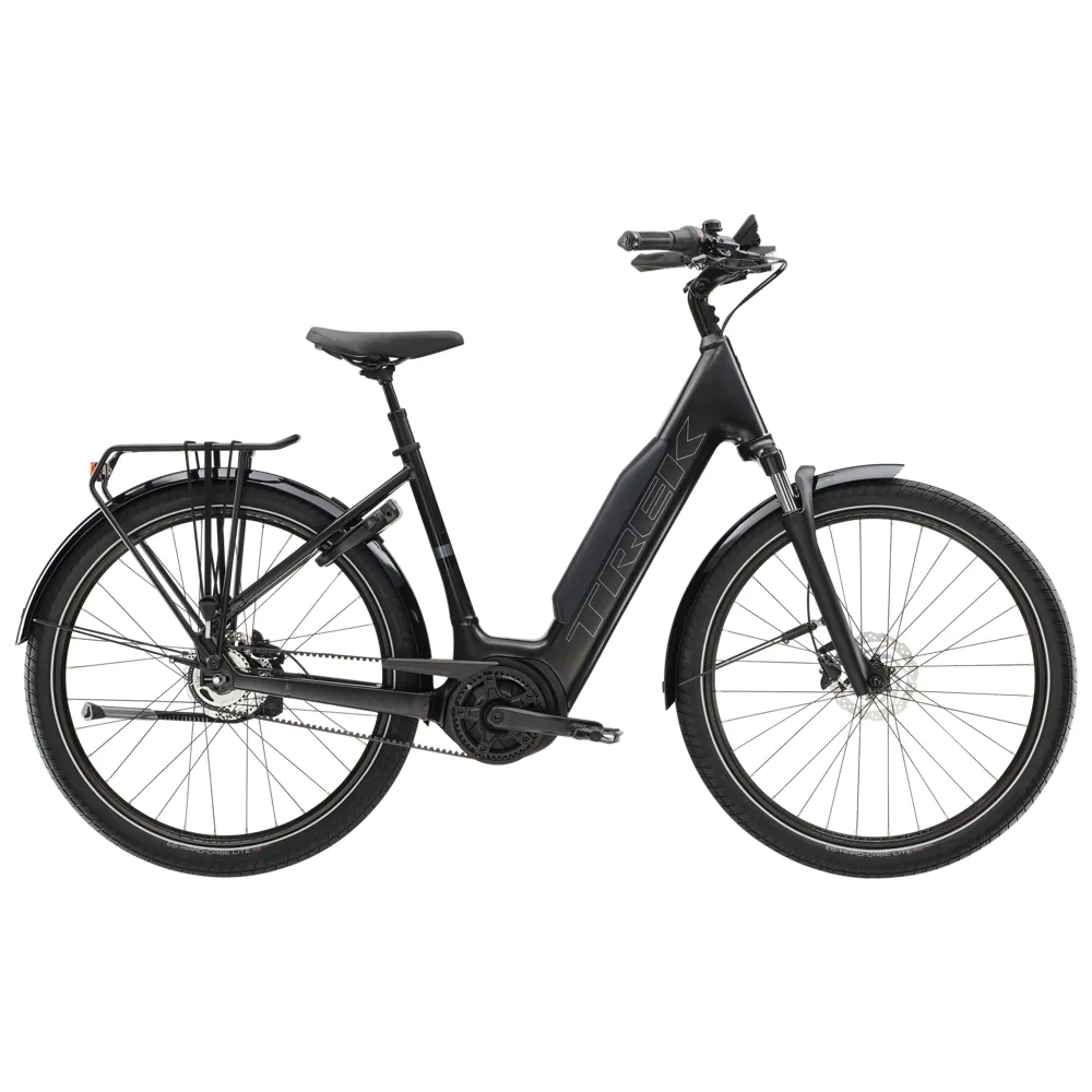 uPRISE Bikes Trek District+ 4 Lowstep 800wh 2026 Electric Hybrid Bike - Trek Black | Price match, 365 day return s, 18-Month Warranty, Finance Available & Free UK Delivery