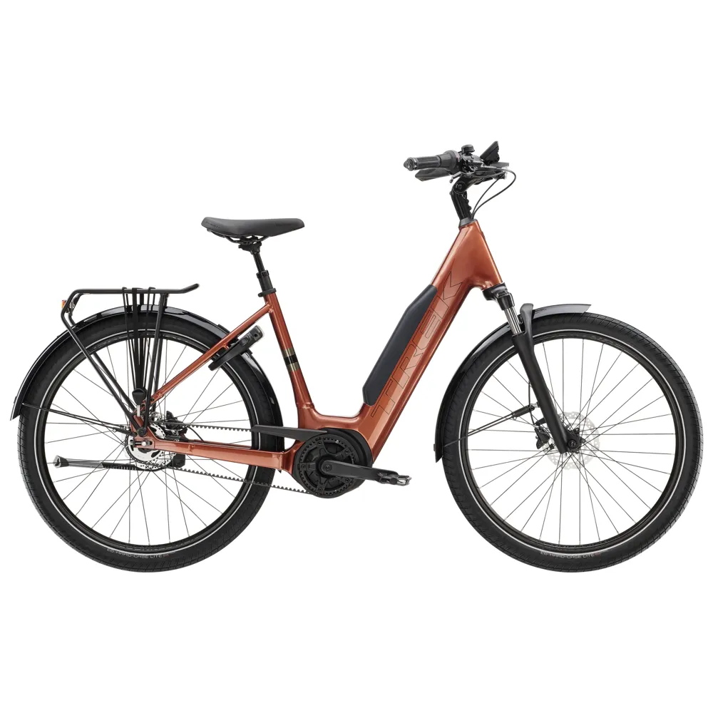 uPRISE Bikes Trek District+ 4 Lowstep 800wh 2026 Electric Hybrid Bike - Pennyflake | Price match, 365 day return s, 18-Month Warranty, Finance Available & Free UK Delivery