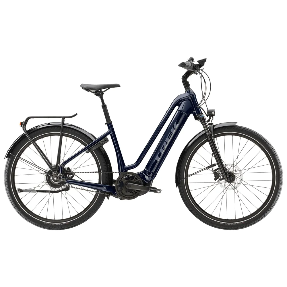 uPRISE Bikes Trek Allant+ 9 Lowstep 625wh 2025 Electric Hybrid Bike -Deep Dark Blue | Price match, 365 day return s, 18-Month Warranty, Finance Available & Free UK Delivery