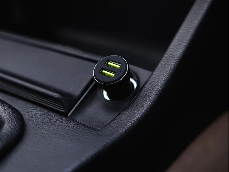 Quad Lock Dual USB 12V Car Charger - Black-3
