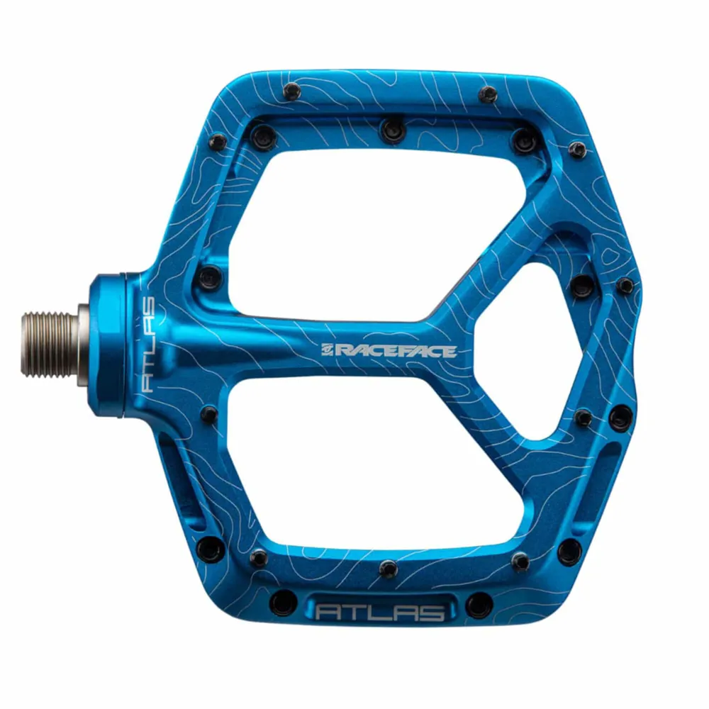 uPRISE Bikes Race Face Atlas Flat MTB Pedals - Blue | Price match, 365 day return s, 18-Month Warranty, Finance Available & Free UK Delivery