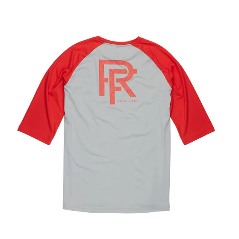 Race Face Commit 3/4 Sleeve Tech Men's Jersey - Grey/Coral-1