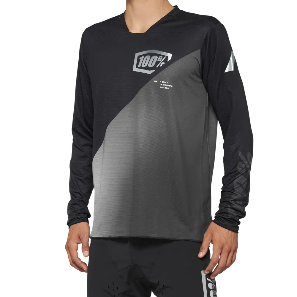 uPRISE Bikes 100 Percent R-Core X Men's Long Sleeve Jersey - Black/Grey | Price match, 365 day return s, 18-Month Warranty, Finance Available & Free UK Delivery