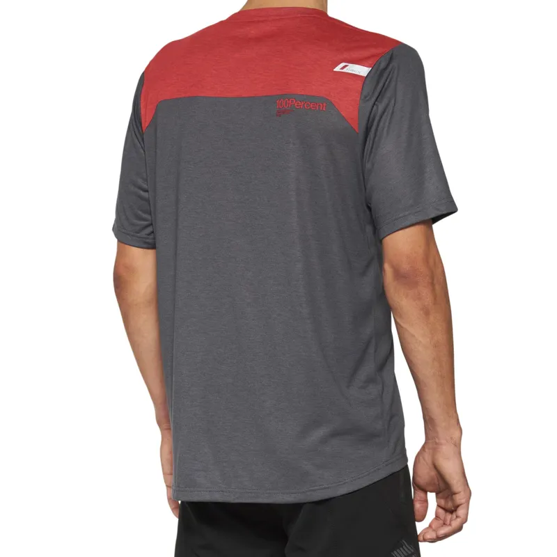 100 Percent Airmatic Men's Short Sleeve Jersey - Charcoal/Racer Red-1