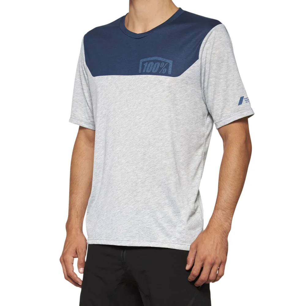 uPRISE Bikes 100 Percent Airmatic Men's Short Sleeve Jersey - Grey/Midnight | Price match, 365 day return s, 18-Month Warranty, Finance Available & Free UK Delivery