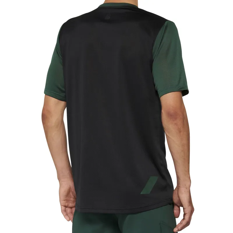 100 Percent Ridecamp Men's Short Sleeve Jersey - Black/Forest Green-1