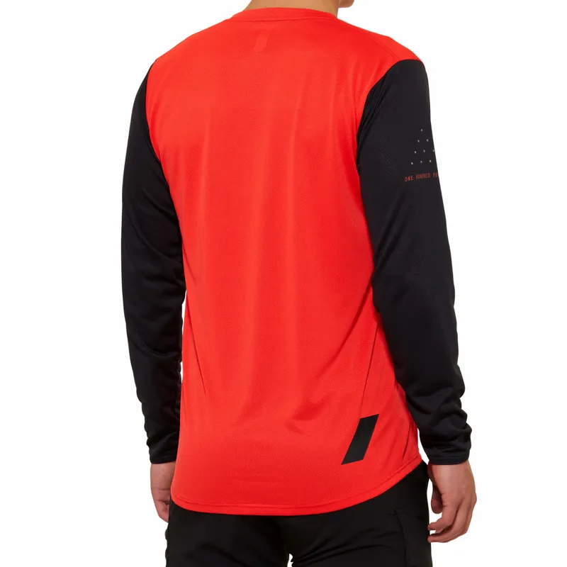 100 Ridecamp Men's Long Sleeve Jersey - Red/Black-1