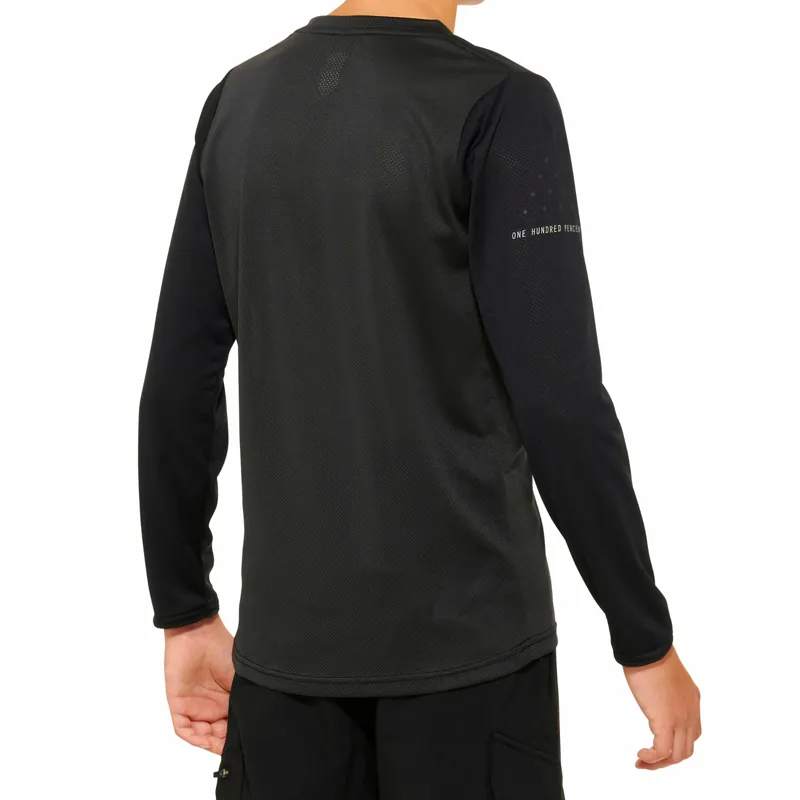100 Percent Ridecamp Youth Long Sleeve Jersey - Black/Charcoal-1