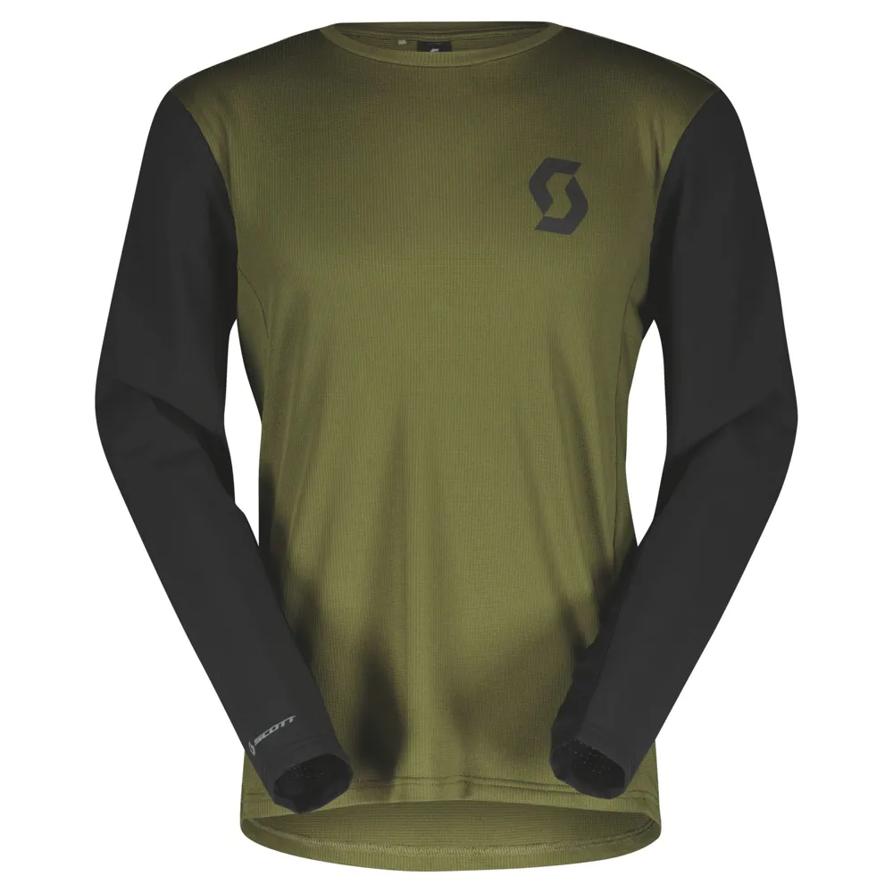 uPRISE Bikes Scott Trail Vertic Men's Long Sleeve Jersey - Fir Green/Black - Small | Price match, 365 day return s, 18-Month Warranty, Finance Available & Free UK Delivery