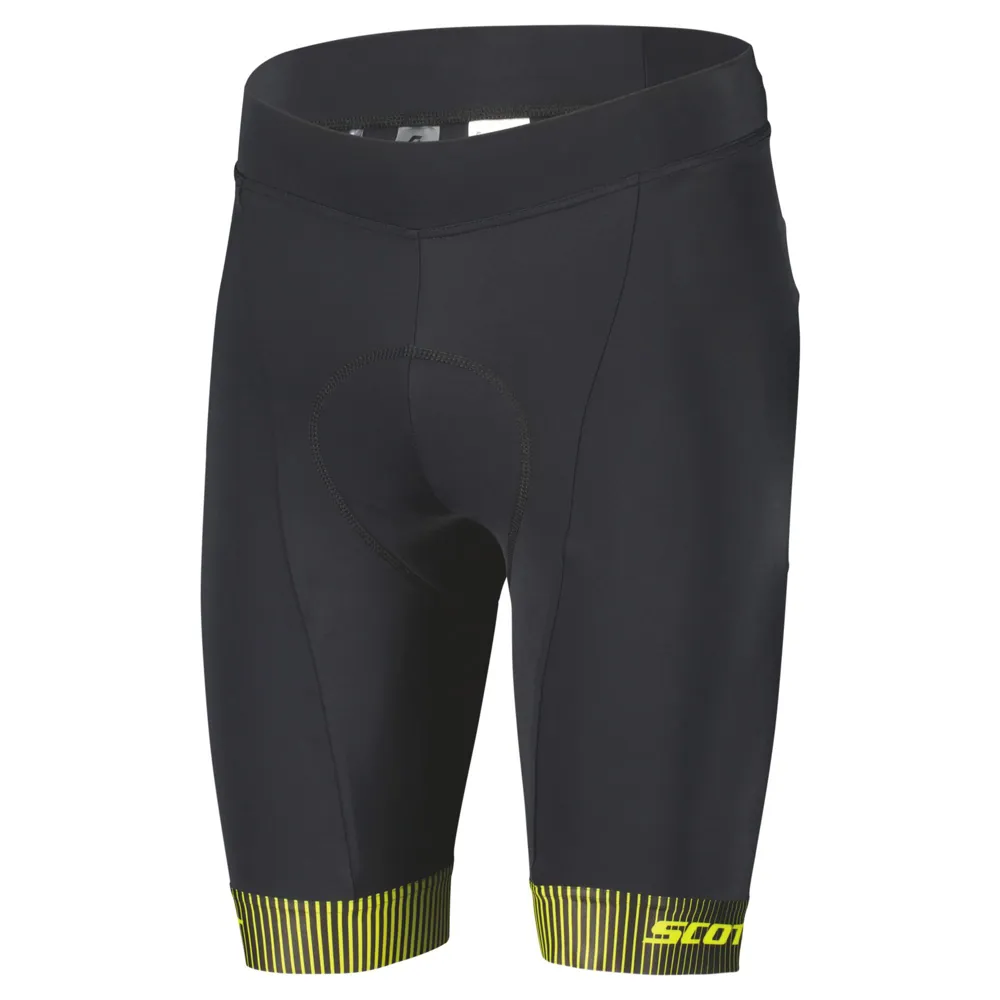 uPRISE Bikes Scott RC Team Men's Lycra Shorts - Black/Sulphur Yellow | Price match, 365 day return s, 18-Month Warranty, Finance Available & Free UK Delivery