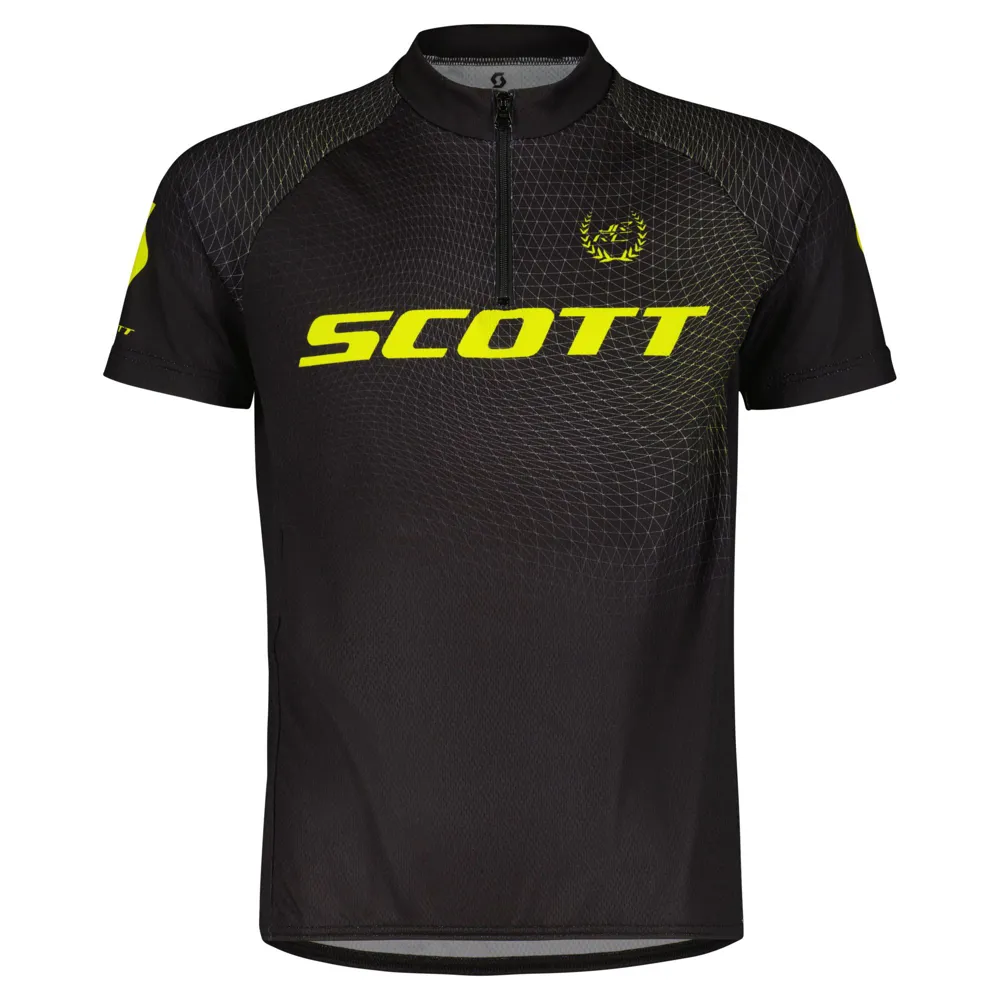 uPRISE Bikes Scott RC Pro Junior Short Sleeve Jersey - Black/Sulphur Yellow | Price match, 365 day return s, 18-Month Warranty, Finance Available & Free UK Delivery