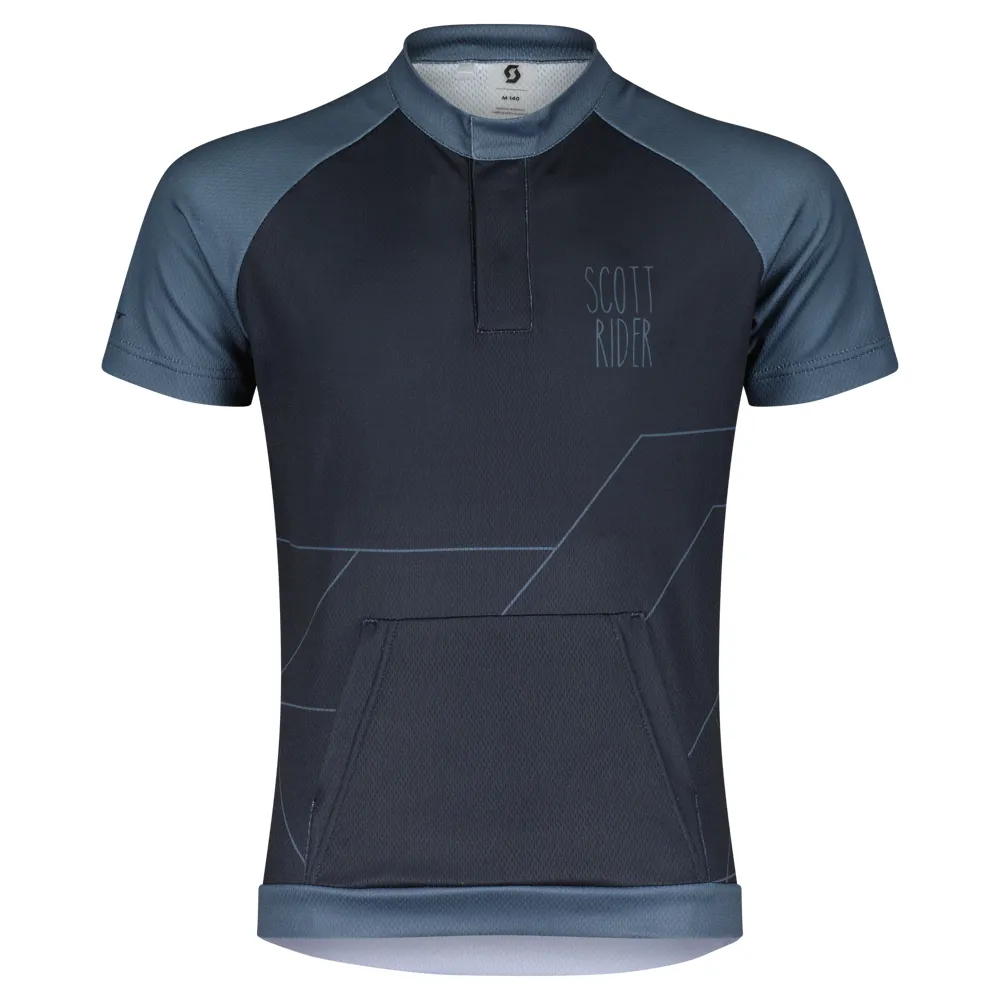 uPRISE Bikes Scott RC Team Junior Short Sleeve Jersey - Dark Blue/Metal Blue | Price match, 365 day return s, 18-Month Warranty, Finance Available & Free UK Delivery