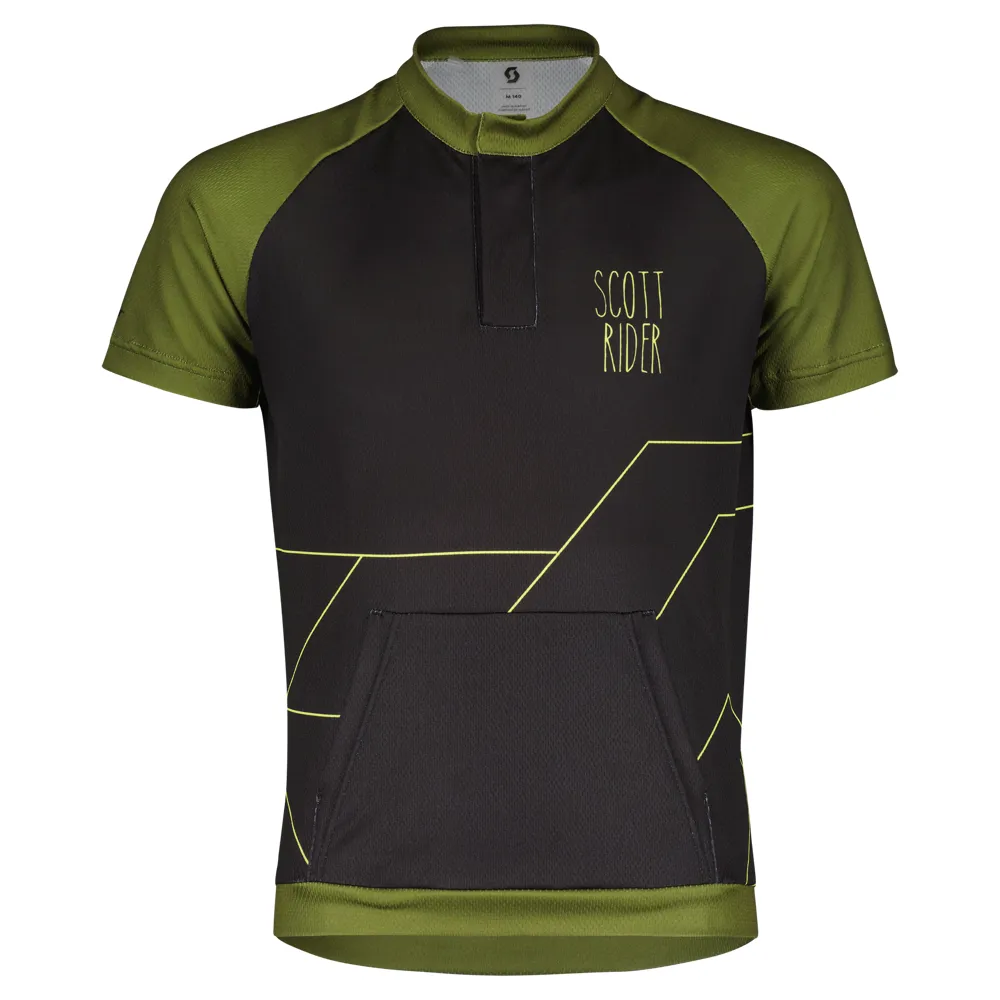 uPRISE Bikes Scott RC Team Junior Short Sleeve Jersey - Black/Fir Green | Price match, 365 day return s, 18-Month Warranty, Finance Available & Free UK Delivery