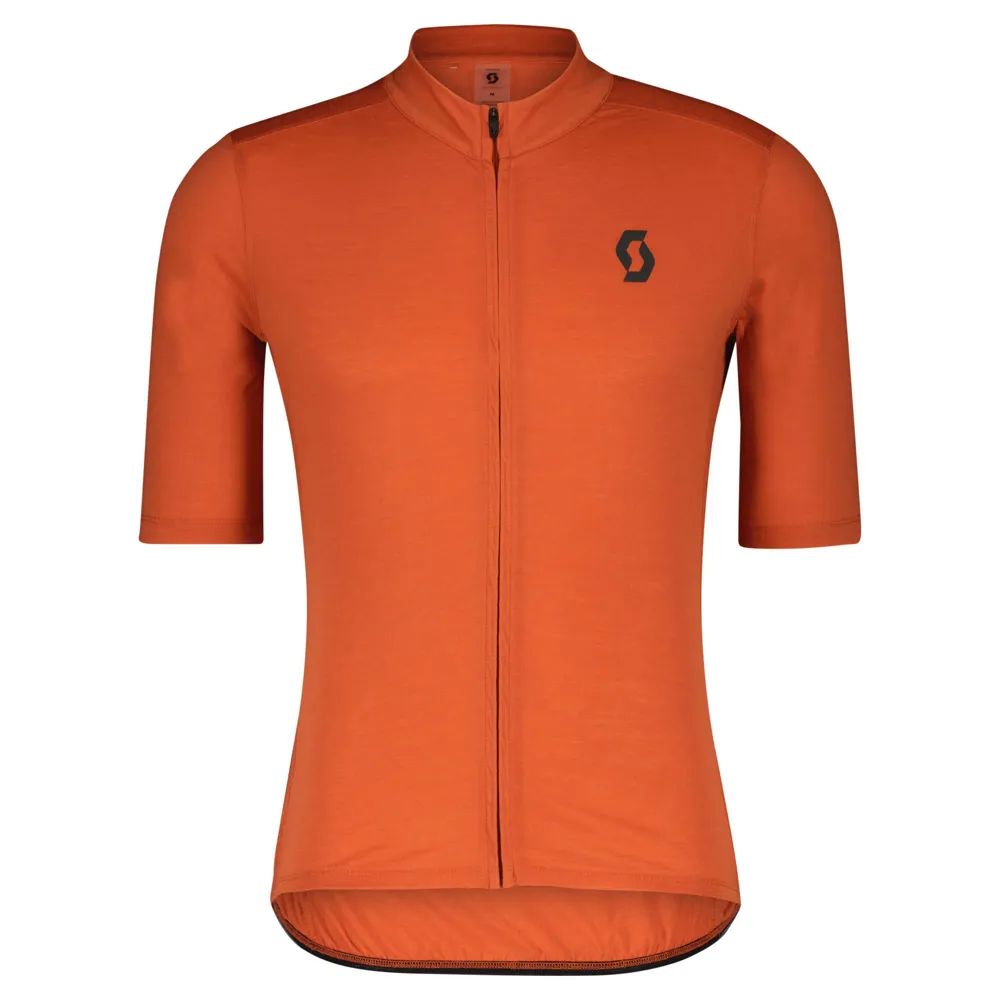 uPRISE Bikes Scott Gravel Merino Men's Short Sleeve Jersey - Braze Orange/Dark Grey | Price match, 365 day return s, 18-Month Warranty, Finance Available & Free UK Delivery
