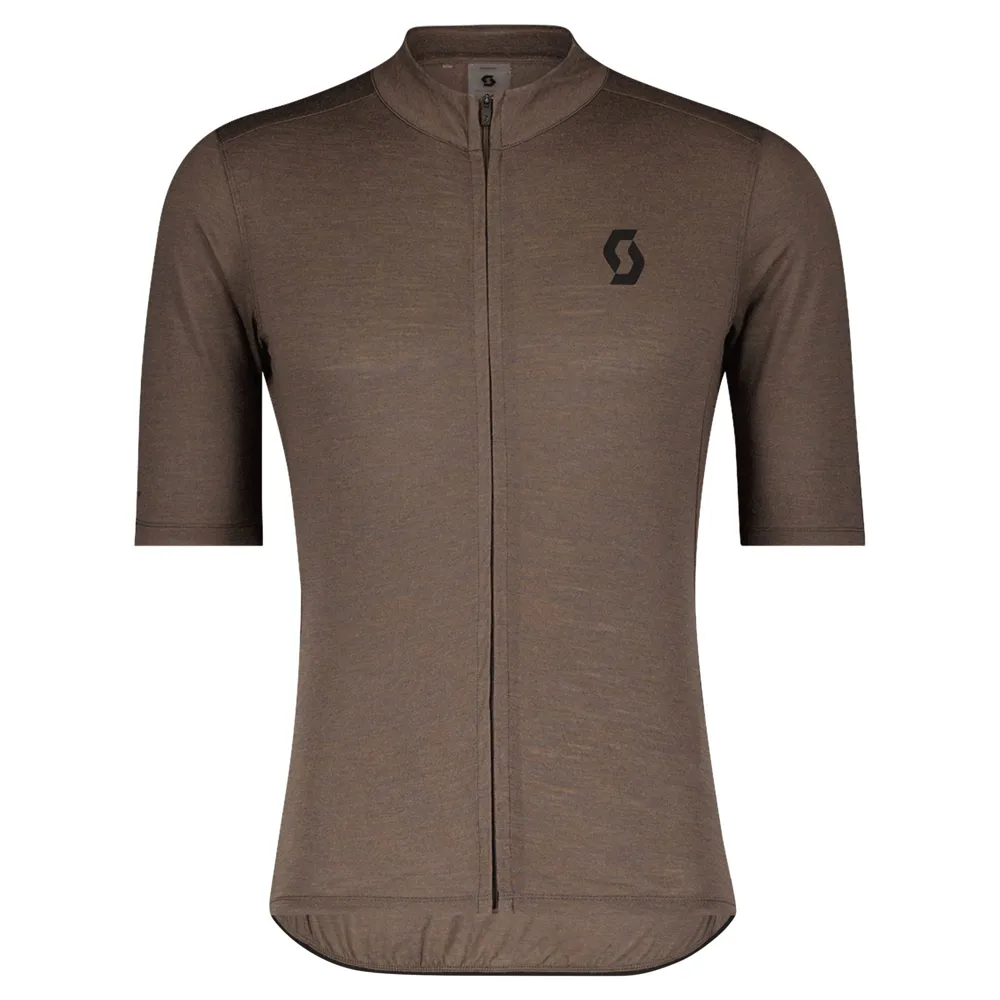 uPRISE Bikes Scott Gravel Merino Men's Short Sleeve Jersey - Shadow Brown/Black | Price match, 365 day return s, 18-Month Warranty, Finance Available & Free UK Delivery