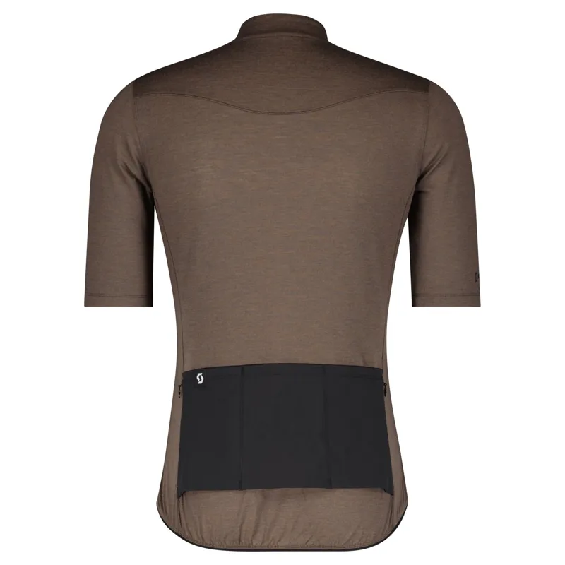 Scott Gravel Merino Men's Short Sleeve Jersey - Shadow Brown/Black-1